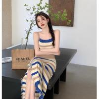 ราคา ชุดเสื้อผ้าคลุมตัวแบบโบฮีเมียนลายทางเส้นสําหรับเด็กอายุ 17 ปี ไม่มีแขน มีเชือกเอว สไตล์ญี่ปุ่น ชิ้นเดียว (21757017839)