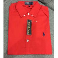 ราคา Poloปักม้าเล็กสีแดงสดกระดุมสีขาวผ้าอ๊อกฟอตoxford (16862010581)