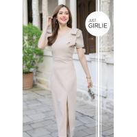 ราคา Dress Alaxandria295 เดรสยาว ผลิตจากผ้าบาร์บี้ กระโปรงผ่าหน้า เดรสใส่ออกงาน ทรงสวย ราคาถูก มีไซส์S M L (21602287041)