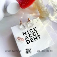 ราคา Nice Accident Pure crystal heart pink gold and silver ต่างหูหัวใจคริสตัล มินิมอล เรียบหรู น่ารักมากค่ะ (21589506611)