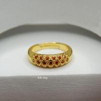 ราคา แหวนพลอยหลากสี แหวนฟรีไซต์ทองชุบสีเปล่งสวย (20693547795)