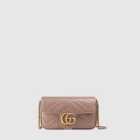 ราคา Gucci กระเป๋า GG Marmont matelassé leather super mini bag (21227646902)