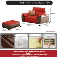 ราคา AUGA sofaหนังแท้ brown genuine leather sofa 4 seater Big couch living room (21722381822)