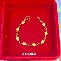 ราคา สร้อยข้อมือทอง2สลึง YHGOLD ลายเข็มพวง ดาว ทองคำแท้96 5 ขายได้จำนำได้ (21520504949)