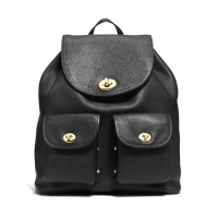 ราคา กระเป๋าเป้ Coach แท้ หนังแท้ หนังนิ่มสวย ใบใหญ่ ใส่ของได้เยอะ สายปรับความยาวได้ Coach 37582 Turnlock Rucksack Backpack Pebble Leather Black สีดำ (21518229492)
