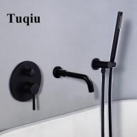 ราคา อ่างอาบน้ำก๊อกน้ำแปรงทองห้องน้ำอ่างอาบน้ำผสมแตะร้อนและเย็นอาบน้ำฝักบัวก๊อกน้ำติดผนังอ่างอาบน้ำห้องอาบน้ำฝักบัวก๊อกน้ำชุด (14972334428)