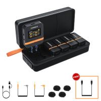 ราคา ไมโครโฟน2024ใหม่ล่าสุด comica Vimo Q ไมโครโฟนไร้สาย4ช่องสัญญาณ48กิโลเฮิรตซ์ 24bit พร้อม AI Denoise น้ำหนักเบาเป็นพิเศษแบตเตอรี่16ชั่วโมงระยะทางในการทำงาน200เมตรสำหรับ Canon Nikon DSLR Gopro DJI ไอโฟนก