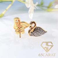 ราคา 65carat ต่างหูหงษ์ ตัวใหญ่ ใส่แล้วเต็มหูนะคะ เพชรแท้ ทองคำแท้ 9K (20616479480)