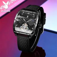 ราคา PLAYBOY นาฬิกา สำหรับผู้ชายของแท้นาฬิกากันน้ำอัตโนมัติเต็มรูปแบบนาฬิกากลไกสี่เหลี่ยมแบบใหม่2024 (21485372379)
