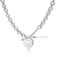 ราคา Tiffany Co Return to Tiffany Lovestrike Heart Tag สร้อยคอสีเงินขนาดกลางดีไซน์หรู (21575892438)