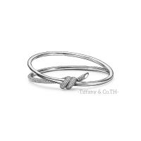 ราคา Tiffany Co Tiffany Knot สร้อยข้อมือบานพับคู่แถวสีเหลือง กุหลาบ ทองคำขาวพร้อมเพชรสร้อยข้อมือออกแบบแบรนด์หรู (21575988996)