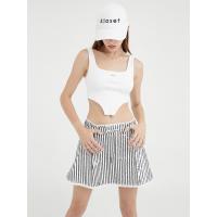ราคา KLOSET Shining Cotton Mini Skirt PF23 S001 กระโปรงสั้นเอวต่ำ ผ้ายีนเดินเส้นเลื่อม (21485249641)