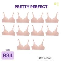 ราคา แพ็ค 10 ชิ้น Sabina เสื้อชั้นใน Invisible Wire ไม่มีโครง รุ่น Pretty Perfect รหัส SBXU8201 สีส้มอ่อน Size B34 (21475855335)