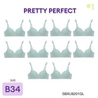 ราคา แพ็ค 10 ชิ้น Sabina เสื้อชั้นใน Invisible Wire ไม่มีโครง รุ่น Pretty Perfect รหัส SBXU8201 สีเขียวอ่อน Size B34 (21476441473)