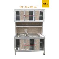 ราคา ตู้ซิงค์ ตู้ครัว ตู้อะลูมีเนียม ตู้กับข้าว ตู้ครัวอะลูมีเนียม อ่างล้างจาน 120 cm พร้อมก็อก (15991066624)