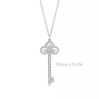 ราคา Tiffany Co Tiffany Keys Fleur De Lis 18k กุหลาบ ทองคำขาวจี้กุญแจเพชร สร้อยคอออกแบบแบรนด์หรูขนาดใหญ่ (21576089216)