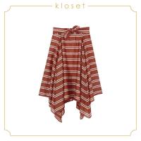 ราคา KLOSET Striped Asymmetric Skirt SS20 S006 กระโปรงลายริ้ว (9380018109)