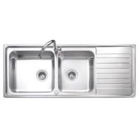 ราคา MEX รุ่น DLS200B อ่างล้างจาน 2 หลุม 1 ที่พัก ขนาด 120 x 50 ซม สเตนเลส สตีล AISI 304 (15860768921)