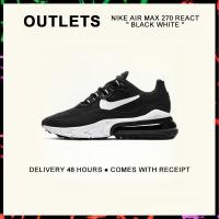 ราคา กล่องที่สมบูรณ์ Nike Air Max 270 React Black White Running Shoes DJ0032 011 รับประกัน 1 ปี (21611622538)