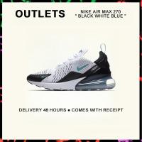 ราคา กล่องที่สมบูรณ์ Nike Air Max 270 Black White Blue Running Shoes AH8050 001 รับประกัน 1 ปี (21611456559)