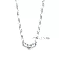 ราคา Tiffany Co Tiffany Pendant ทิฟฟานี่ โค ทิฟฟานี่ Hardwear บวกคู่โซ่จี้สีเหลือง กุหลาบ ขาว 18k ทอง สร้อยคอออกแบบแบรนด์หรู (21576187392)