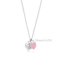 ราคา Tiffany Co Back to Tiffany Blue Pink Red Silver Mini Luxury Brand Design สร้อยคอ จี้ป้ายหัวใจคู่ (21576093703)