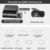 ราคา Xiaomi Life Store กล้องติดหน้ารถยนต์ กล้อง70mai dvr Pro Plus A500 A500S dash cam ชุดกล้องติดรถยนต์กล้องหน้าด้านหลัง 2 7K Full HD พร้อม WiFi GPS (12903832947)
