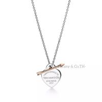 ราคา Tiffany Co Return สร้อยคอ Tiffany Lovestrike Heart Pendant สีเงิน Rose Gold (21575866465)