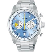 ราคา นาฬิกาข้อมือผู้ชาย ALBA Signa Quartz Chronograph รุ่น A4B001X สีดำ A4B005X สีน้ำเงิน A4B009X สีขาว A4B007X สีเขียว A4B011X สีฟ้า ขนาดตัวเรือน 44 มม ตัวเรือน สาย Stainless steel สีเงิน (21438426288)