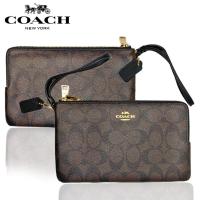 ราคา กระเป๋า กระเป๋าคล้องมือ DOUBLE ZIP WALLET IN SIGNATURE CANVAS COACH F16109 (21414223546)