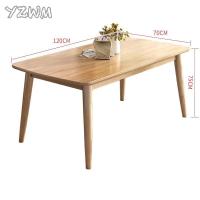 ราคา YZWM โต๊ะทานข้าว โต๊ะอาหารไม้ยางพาราแท้ 4ที่นั่ง โต๊ะทำงาน โต๊ะไม้จริง (9834238511)