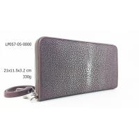 ราคา sale SS กระเป๋าถือซิปรอบหนังขัดมันมีสายคล้อง หนังปลากระเบนแท้ หนังวัวแท้ (2531670795)