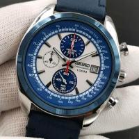 ราคา ใหม่ SEIKO 5 SSB00333 โครโนกราฟสีน้ำเงิน Dial สายหนังนาฬิกาผู้ชาย นาฬิกาควอตซ์ผู้ชาย นาฬิกาควอตซ์ปฏิทินผู้ชายของ S eiko (21166427938)