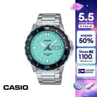 ราคา CASIO นาฬิกาข้อมือ CASIO รุ่น MTD 125D 2A2VDF วัสดุสเตนเลสสตีล สีเทอร์ควอยส์ (21320025329)