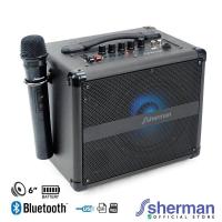 Sherman ลำโพงกระเป๋าหิ้วพร้อมไมค์ลอย รุ่น APS-107
