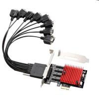 ราคา PCIE to 8 Port RS232 Expansion Card PCI E 8 Port DB9 Serial Card 8 Chipset PCI Express Control Card (11646279445)