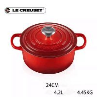 ราคา ฝรั่งเศส LE CREUSET กระทะเหล็กหล่อเคลือบฟันขาว 24ซม กระทะทรงกลม (21650229254)