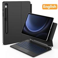 ราคา GOOJODOQ สำหรับเคส Samsung Tab พร้อม Magic Keyboard Wireless Bluetooth Keyboard S9 S9 FE S8 S7 11inch English keyboard with Pen Holder (21667843425)