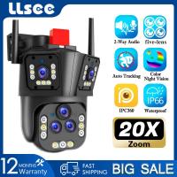 ราคา LLSEE ห้าเลนส์กล้องวงจรปิดไร้สายกลางแจ้งกันน้ำ 20MP 10K กล้องวงจรปิด wifi การเฝ้าระวัง 360 20X Optical Zoom การติดตามมือถือพูดคุยสองทางสี Night Vision (21448203205)