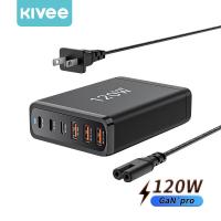 ราคา KIVEE ที่ชาร์จเดสก์ท็อป ที่ชาร์จเร็ว หัวชาร์จเร็ว หัวชาร์จ 120W 100W GaN3 Pro USB C Charger 6 Ports Desktop Fast Charger for MacBook Pro Air iPhone 13 12 iPad Pro Samsung Galaxy (21680232303)