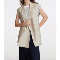 ราคา G2000 เสื้อเบลเซอร์ผู้หญิงสีเบจ เสื้อเบลเซอร์แขนกุดทรงยาว BLAZER SUIT เสื้อสูทผู้หญิงสไตล์แฟชั่น (21368356565)