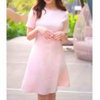 ราคา G2000 ชุดเดรสแขนสั้นสีชมพู เดรสผู้หญิงทรงเข้ารูป เดรสสีชมพูทรง FIT AND FLARE ชุดเดรส (21458194958)