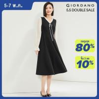 ราคา GIORDANO ผู้หญิง เดรส เดรสปลอม 2 ชิ้น ริบบิ้น คอวี ชุดสูทเรียบ เดรสระบายอ่อนโยน ชุดเดรสแฟชั่นลำลอง Free Shipping 18464202 (21348684566)