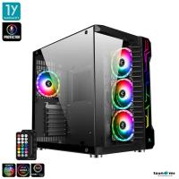 ราคา เคสคอมพิวเตอร์ Tsunami Protector Vision II Sound Sync ARGB Panorama Tempered Glass ATX Gaming Case with Diamond ARGB 12CM ARGB Cooling Fan 4 Protector Hub Remote รับประกันสินค้า 1 ปี (6315760972)