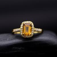 ราคา แหวนพลอยของแท้ พลอยซิทรินแท้ Citrine ตัวเรือนเงินแท้92 5 ชุบทอง พลอยสีเหลืองข้ม ไซด์นิ้ว 54 หรือเบอร์ 7 US พลอยแท้จากประเทศบราซิล (21461420364)