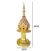 ราคา พานพุ่ม พานพุ่มไม้ พานพุ่มแกะสลัก แต่งเส้นปิดทอง ตกแต่งด้วยกระจกหลากสี สามารถใช้ในพิธีไหว้ครู ตกแต่งรีสอร์ท โรงแรม (21636641087)