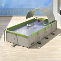 ราคา Vimmnb สระว่ายน้ำครอบครัว สระว่ายน้ำพับได้ สระว่ายน้ำไม่เป่าลม ไม่ต้องเป่าลมหนา4ชั้น PVC 2ชั้น (21543659087)