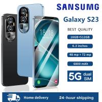 ราคา โทรศัพท์ SANSUMG S23 เครื่องใหม่6 3 นิ้ว smartphone4G 5G โทรศัพท์ถูกๆ แรม16GB รอม512GB โทรศัพท์มือถือ AMOLED เล่นเกม ปลดล็อคด้วยใบหน้า ใส่ได้2ซิม ระบบนำทาง GPS เหมาะสำหรับ Facebook Line Youtube โทรศัพ
