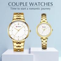 ราคา CURREN Lover s Watches for Men and Women Fashion Dress Quartz Wristwatch Waterproof Date Clock Couple Watch Gifts Set for Sale (20110154777)