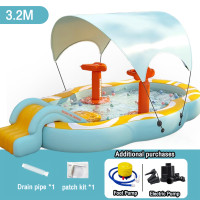 ราคา Vimmnb สระน้ำเป่าลม สระน้ำ สวนน้ำเป่าลม สระน้ำมีสไลเดอร์ สระเป่าลม (21422105184)